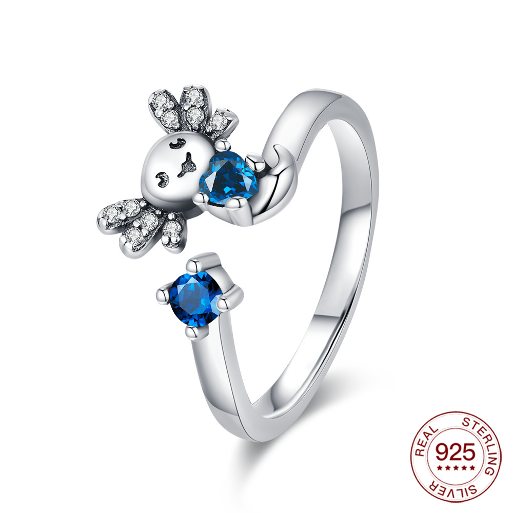 Statement Cocktail Ring - S925 Sterling Silver Creative Salamander Blue