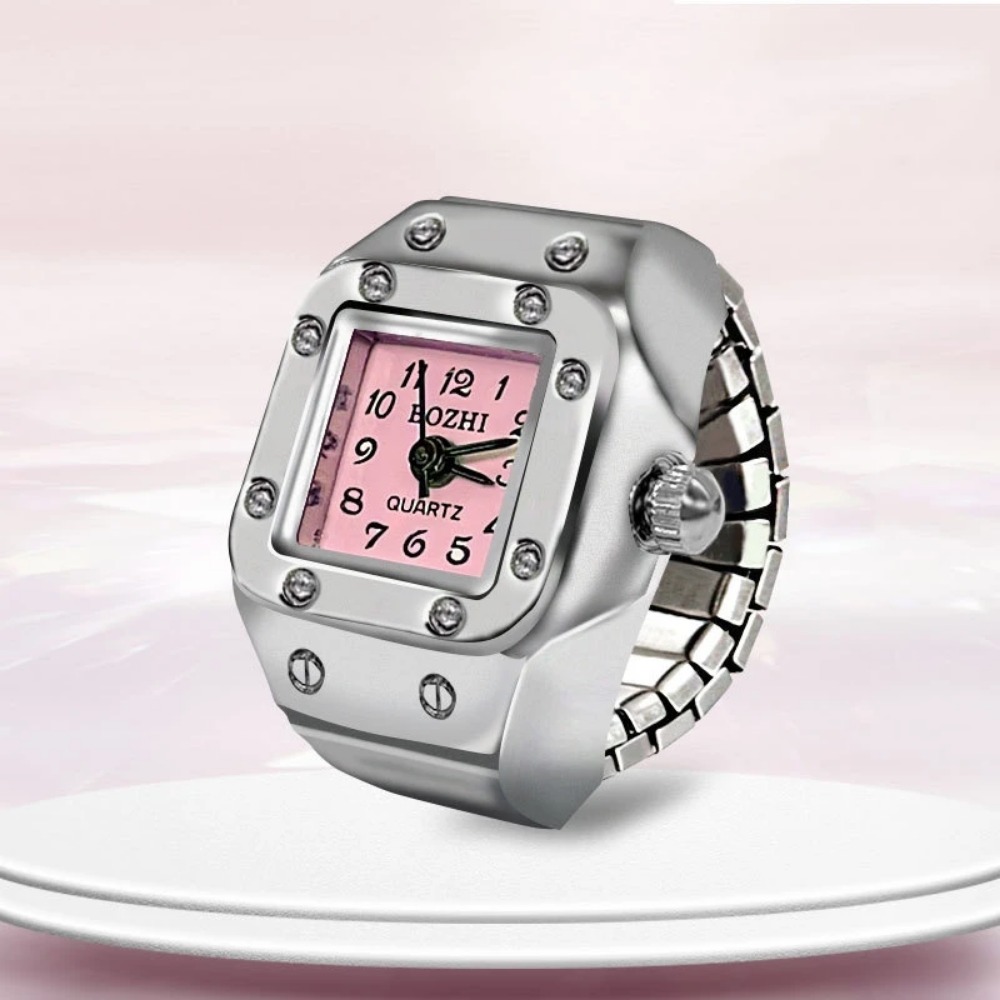 Jewelry Watches For Men - Creative Square Dial Ring Watch Alloy