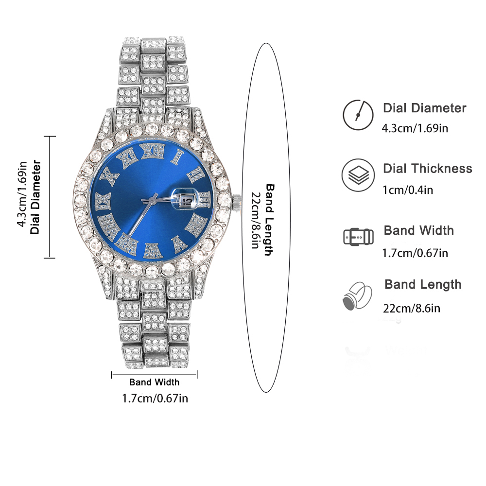 3pcs Hip-hop Watch Jewelry Set - огляд і ціна Jewelry Watches For Men
