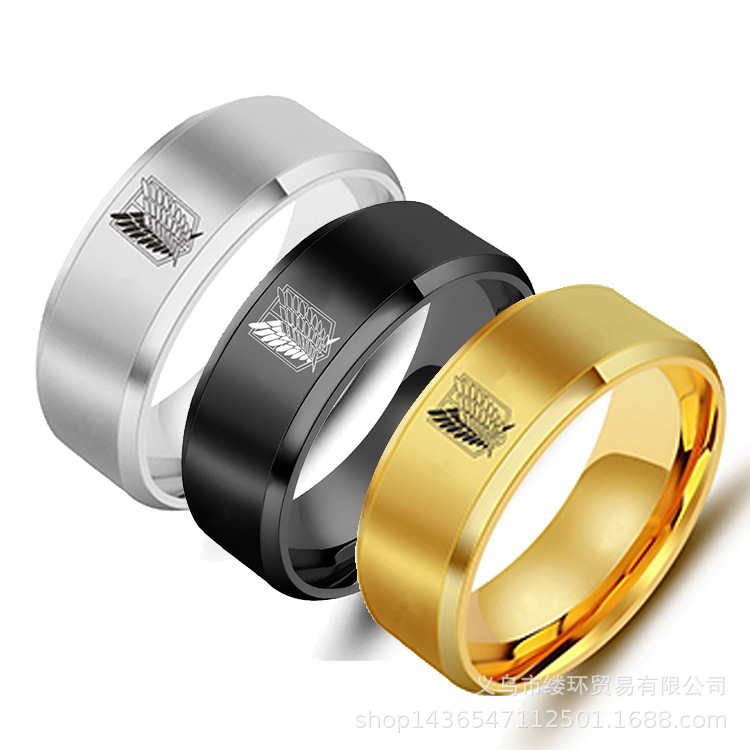 5 colors Attack on Titan Black - огляд і ціна Titanium Steel Ring