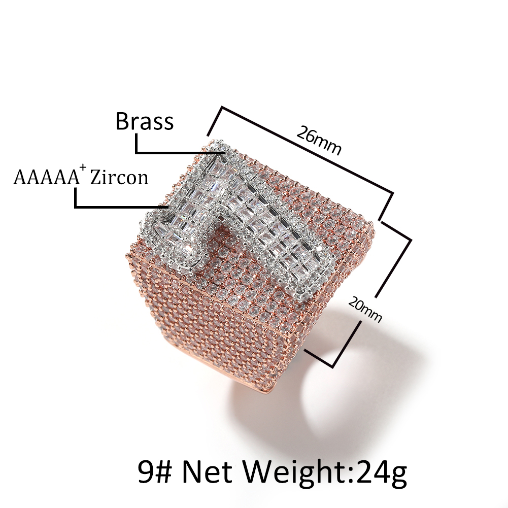 Uwin Big Square Custom Rings T - огляд і ціна Statement Cocktail Ring