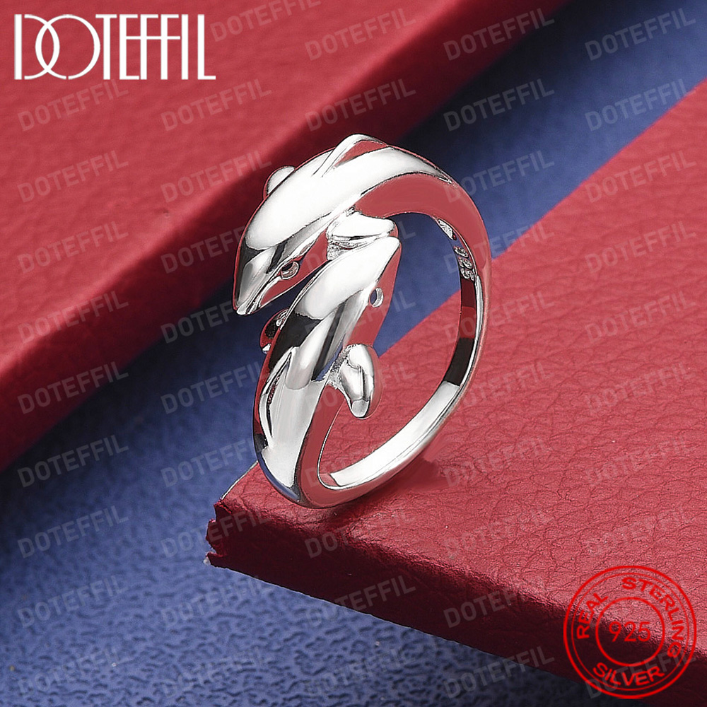 925 Sterling Silver Double Dol - огляд і ціна Statement Cocktail Ring