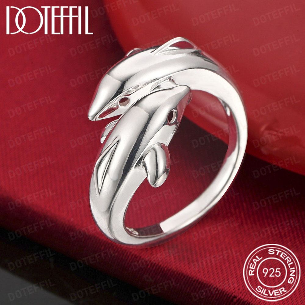 925 Sterling Silver Double Dol - огляд і ціна Statement Cocktail Ring