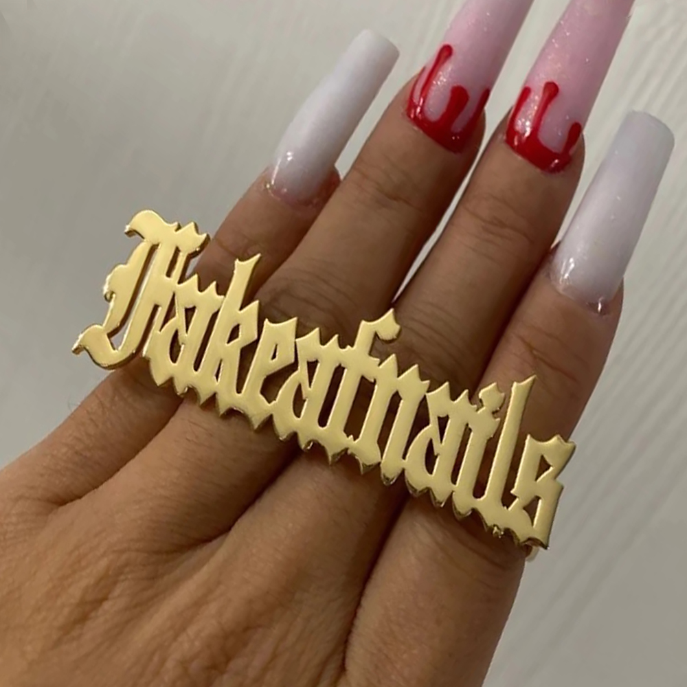 Custom Name Ring for Men Women - огляд і ціна Statement Cocktail Ring