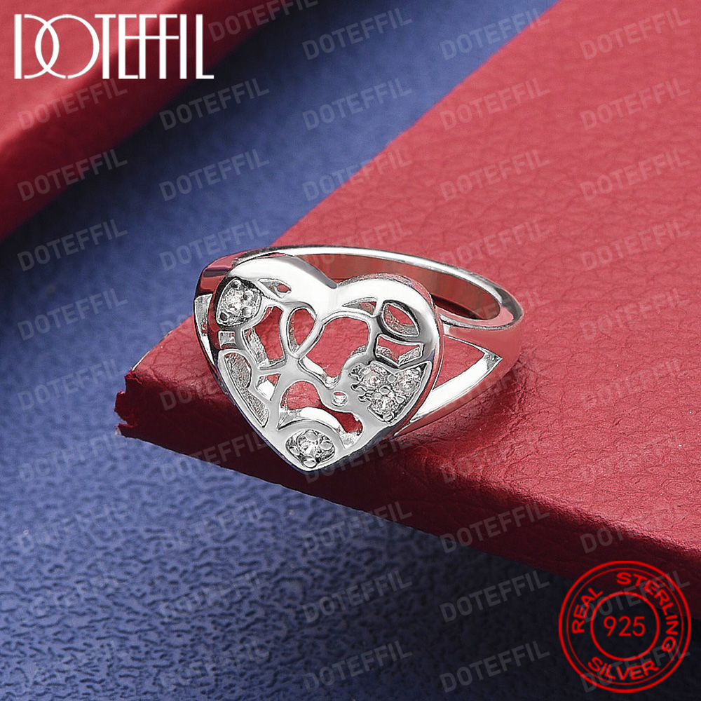 925 Sterling Heart Silver AAA  - огляд і ціна Statement Cocktail Ring