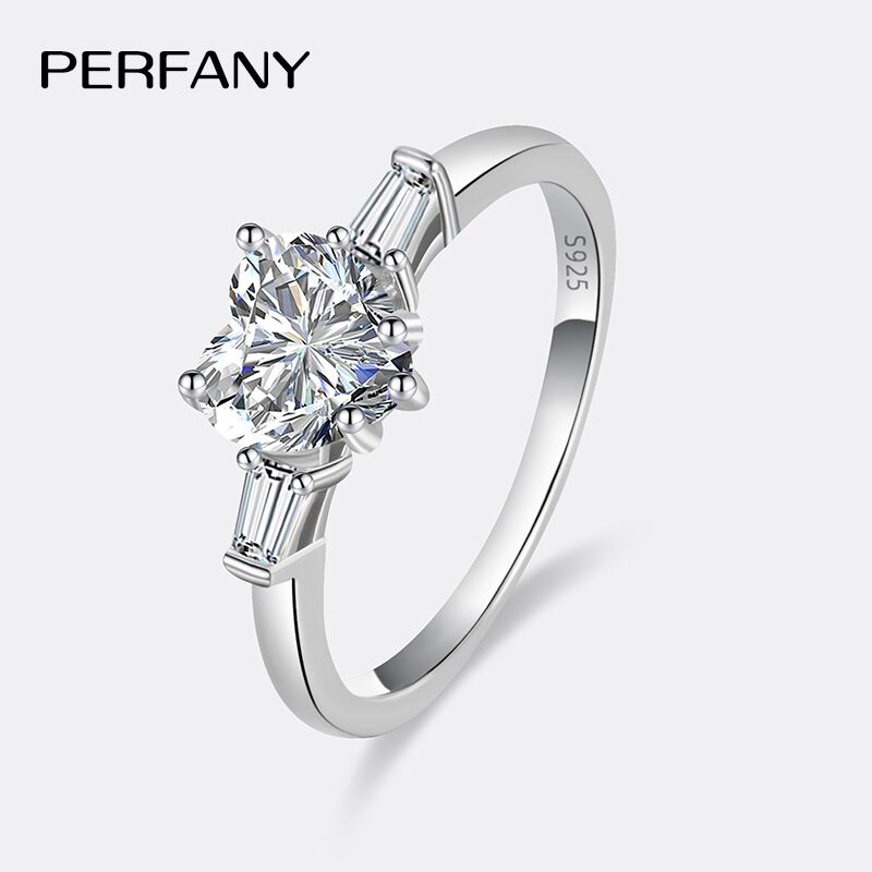 PERFANY 1CT Heart Cut Moissani - огляд і ціна Statement Cocktail Ring