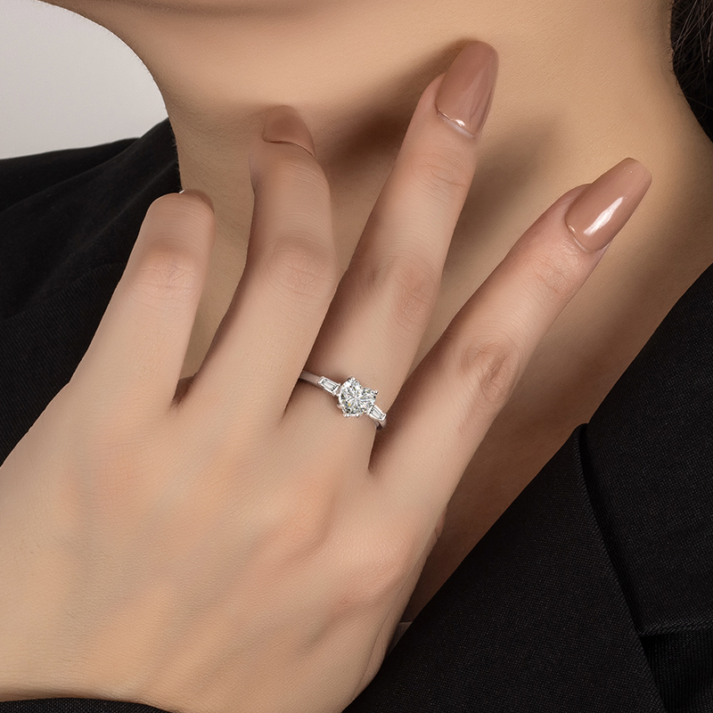 PERFANY 1CT Heart Cut Moissani - огляд і ціна Statement Cocktail Ring