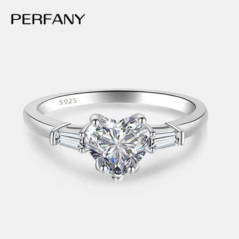 PERFANY 1CT Heart Cut Moissani - огляд і ціна Statement Cocktail Ring